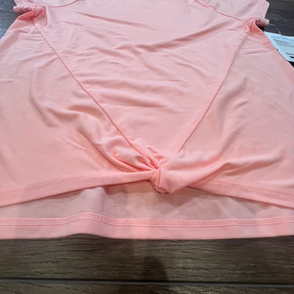 Athleta Girl Home Run Short Sleeve Tee, Knot Front, Creamsicle Orange Size XL/14 - Picture 2 of 12